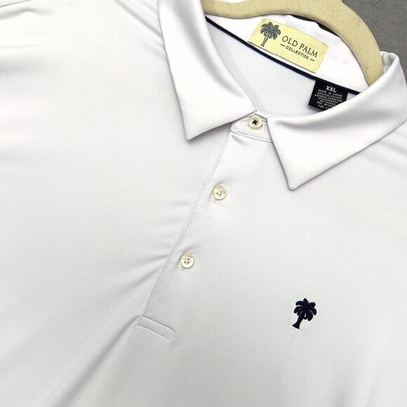 Full Turn Mens Performance Golf Polo 2XL White Old Palm Club Custom Logo Shirt - Picture 1 of 8